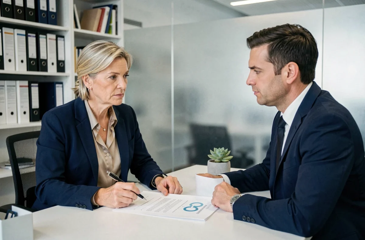 Femme consultant un conseiller financier pour planifier intelligemment la transmission de patrimoine et les dons familiaux