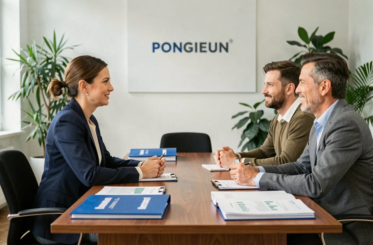 Courtière de Courtisa Crédits et Assurances conseillant un couple pour un prêt immobilier en Saône-et-Loire