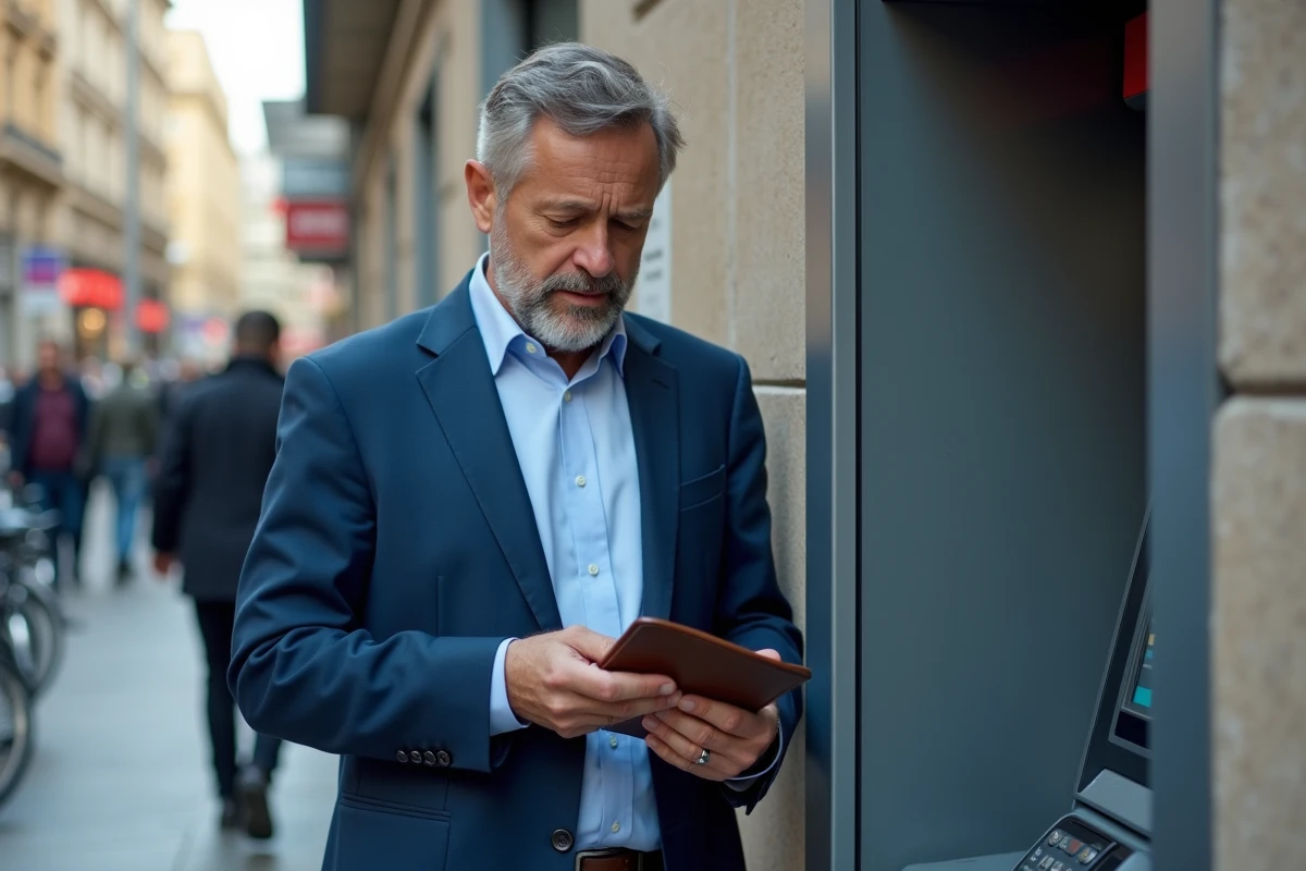 Homme daffaires vérifiant son portefeuille vide