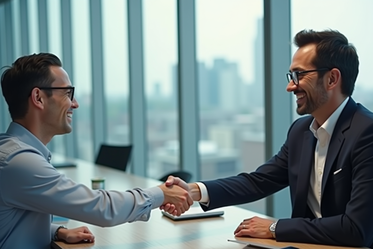Homme et investisseur se serrant la main lors d